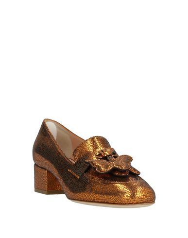 Shop Alberta Ferretti Woman Loafers Bronze Size 7 Soft Leather