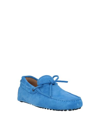 Shop Tod's Man Loafers Azure Size 9 Soft Leather In Blue