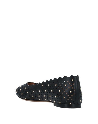 Chloé Scalloped Edge Ballerina Shoes In Black
