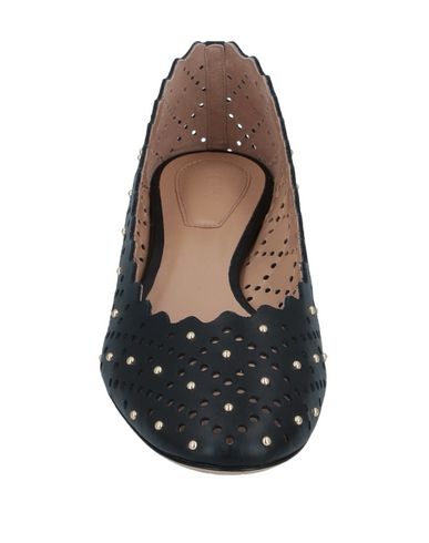 Chloé Scalloped Edge Ballerina Shoes In Black