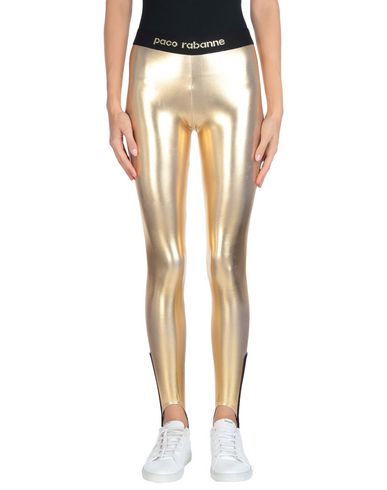 Rabanne Logo Band Jersey Stirrup Leggings In Gold