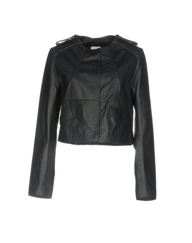 Alysi Leather Jacket In Dark Blue | ModeSens