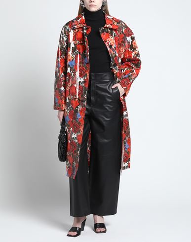 Shop Marni Woman Overcoat & Trench Coat Red Size 4 Cotton