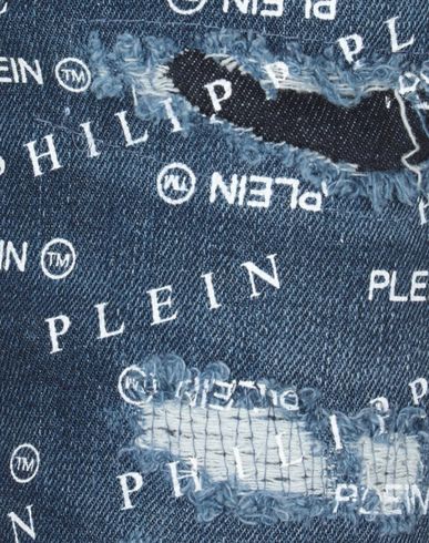 Shop Philipp Plein Man Jeans Blue Size 34 Cotton, Elastane