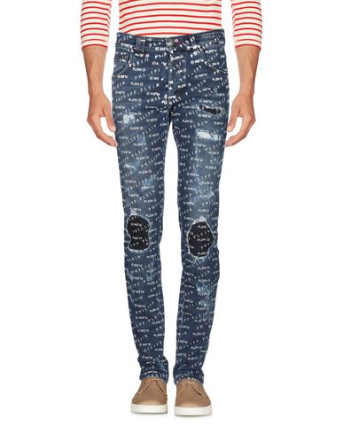 Shop Philipp Plein Man Jeans Blue Size 34 Cotton, Elastane