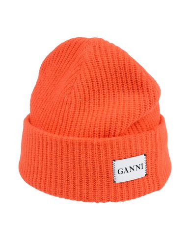 ganni beanie orange