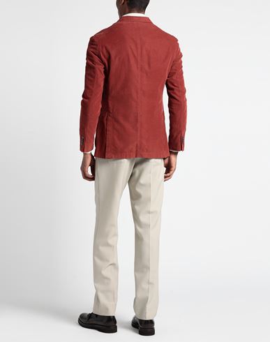 Shop Boglioli Man Blazer Rust Size 40 Cotton In Red
